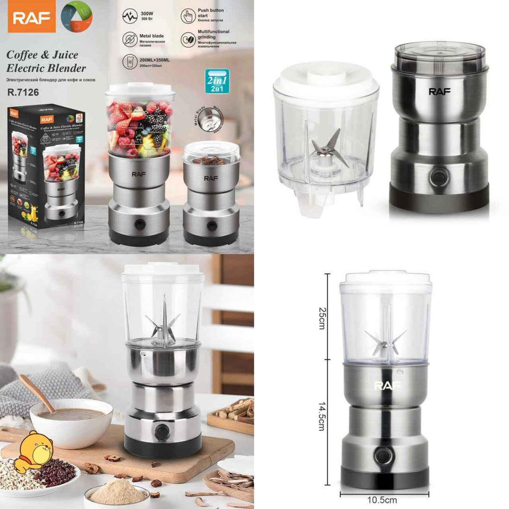 RAF 2-in-1 Electric Blender & Coffee Grinder | Multifunctional Spice, Herb, and Bean Grinder | Durable Stainless Steel Blades